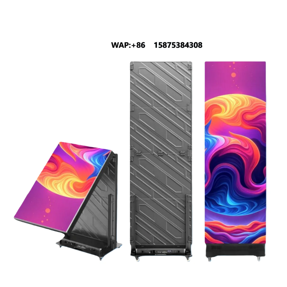 Foldable Full Color LED Poster Screen Digital Commercial Indoor High Resolution Anti-Glare Aluminum Alloy Animation Graphics