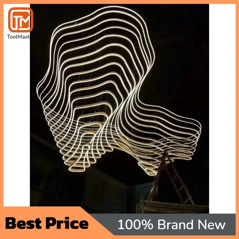 【Hot Sale】Modern Luxury Aluminum Acrylic Stepped Ring Mountain Non-Standard Hall Project Lamp Giant Led Chandelier
