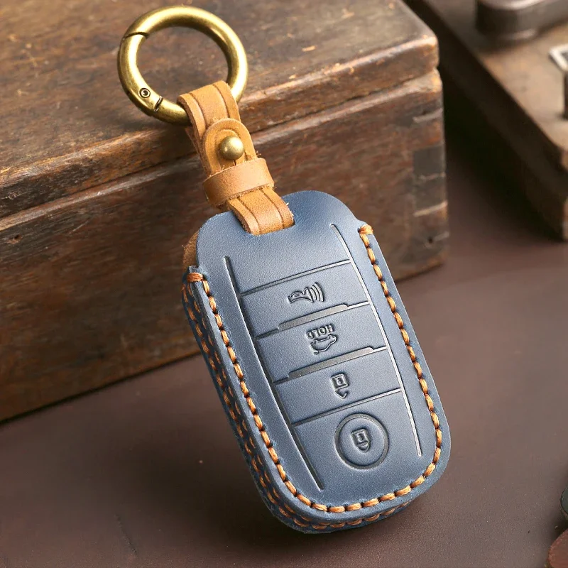 3 4 6 Buttons Key Fob for Kia Sportage Cerato Optima K3 K4 K5 Rio Picanto K2 Soul Sorento Ski Sedona Leather Car Key Case Cover