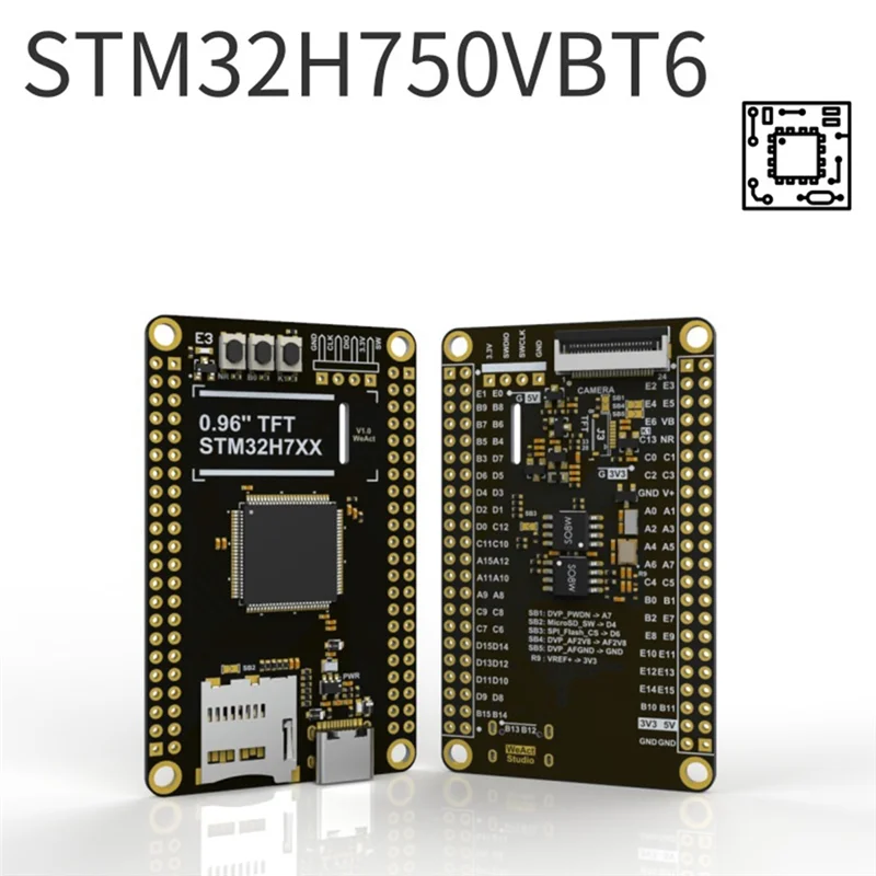 SQPP-STM32H7 Core Board + 0,96 inch scherm STM32H750VBT6 Development Board Minimale moederbord STM32 Development Board