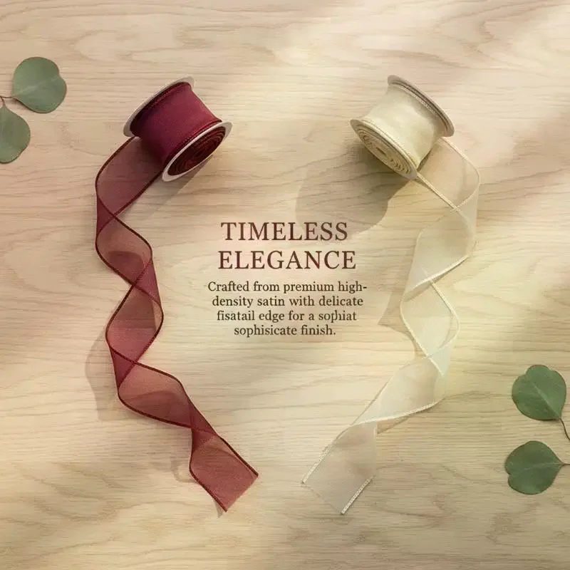 Tulle Satin Ribbon 40MM x 30 Yards Multipurpose Wrapping for Floral Arrangements Packaging and Arts Crafts