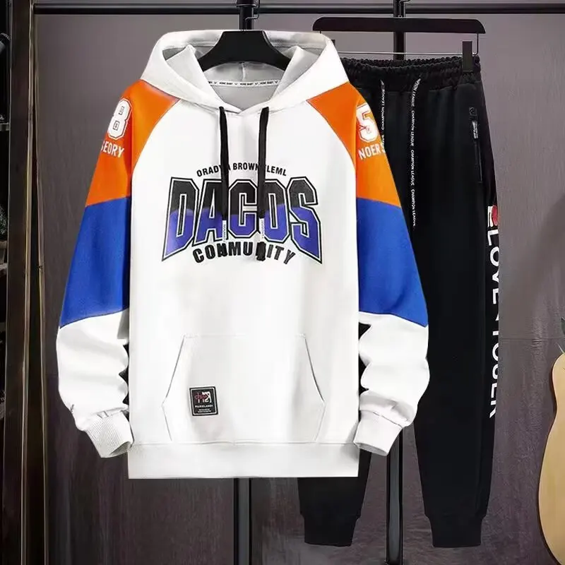 

Autumn Casual Suit Men's Sports Hooded Sweatshirt, Cropped Pants, Trendy Pairing with A Set of Instagram Cool Clothes
