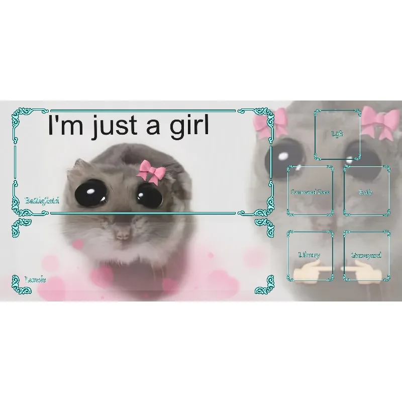 Spielmatte für MTG-Fans „I'm Just a Girl“, Anime-Schreibtischmatte, magische Kartenspiele, individuelle Spielmatte, Mauspad, MTG-Zubehör, Spielmatten