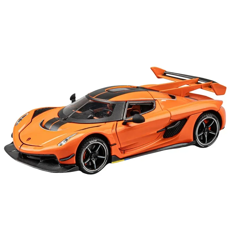 Koenigsegg-合金ダイキャストカー,高シミュレーション玩具車,バックドア,男の子向け誕生日プレゼント,1:24スケール