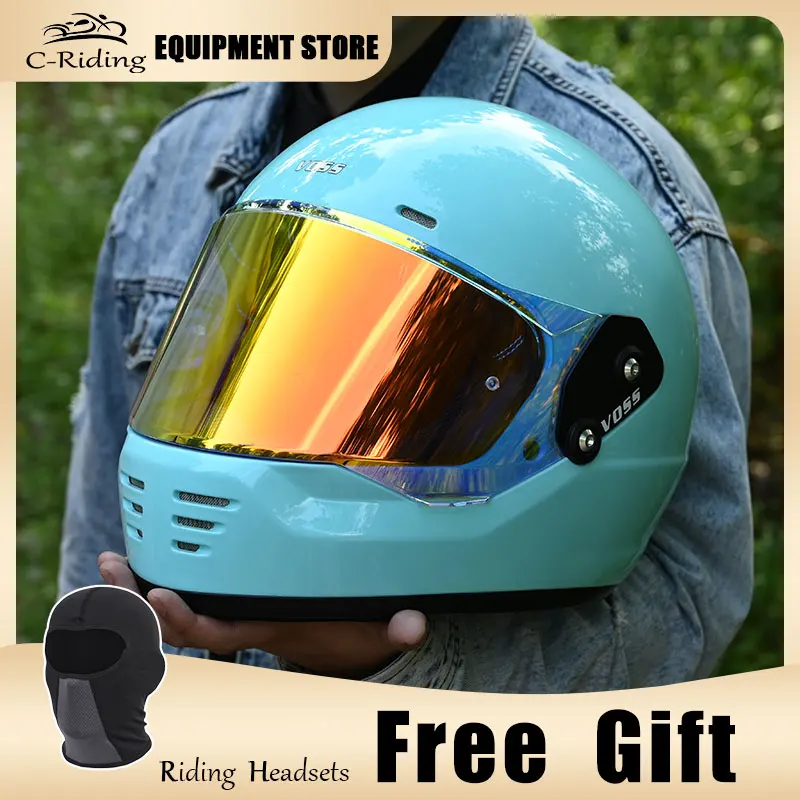 

Motorcycle Helmet Racing Full Helmets Motorbike Classic Collar Safety Cap Headgear Casque Casco Capacete