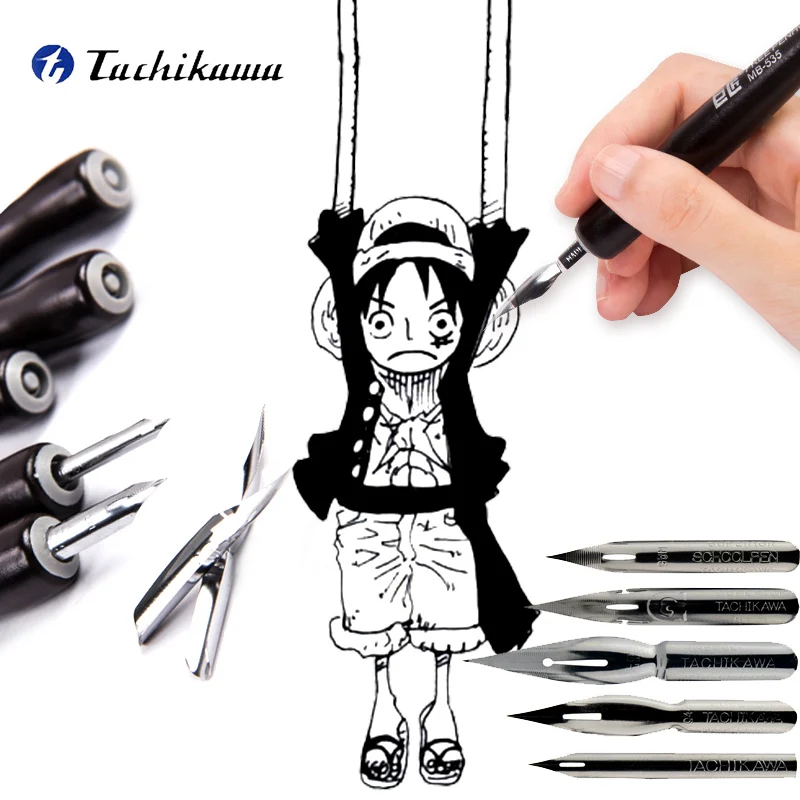 Imagem -05 - Japão Tachikawa Dip Pen Premium Line Drawing Nib Caneta-tinteiro para Manga Cartoon Design Art Grupo Alta Qualidade