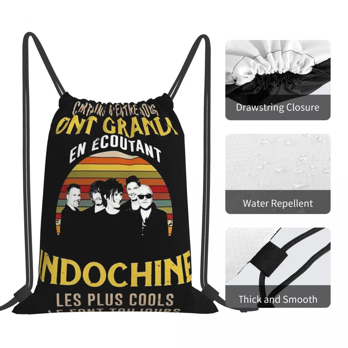 Terbaik dari Indochine Band Logo Exselna genre Rock ransel tas tali serut bundel saku tas buku Olahraga