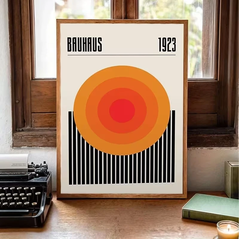 Moderner Bauhaus 1923 Kreis geometrischer Wandkunstdruck Leinwandgemälde Poster Bild für Wohnzimmer, Schlafzimmer, Heimdekoration