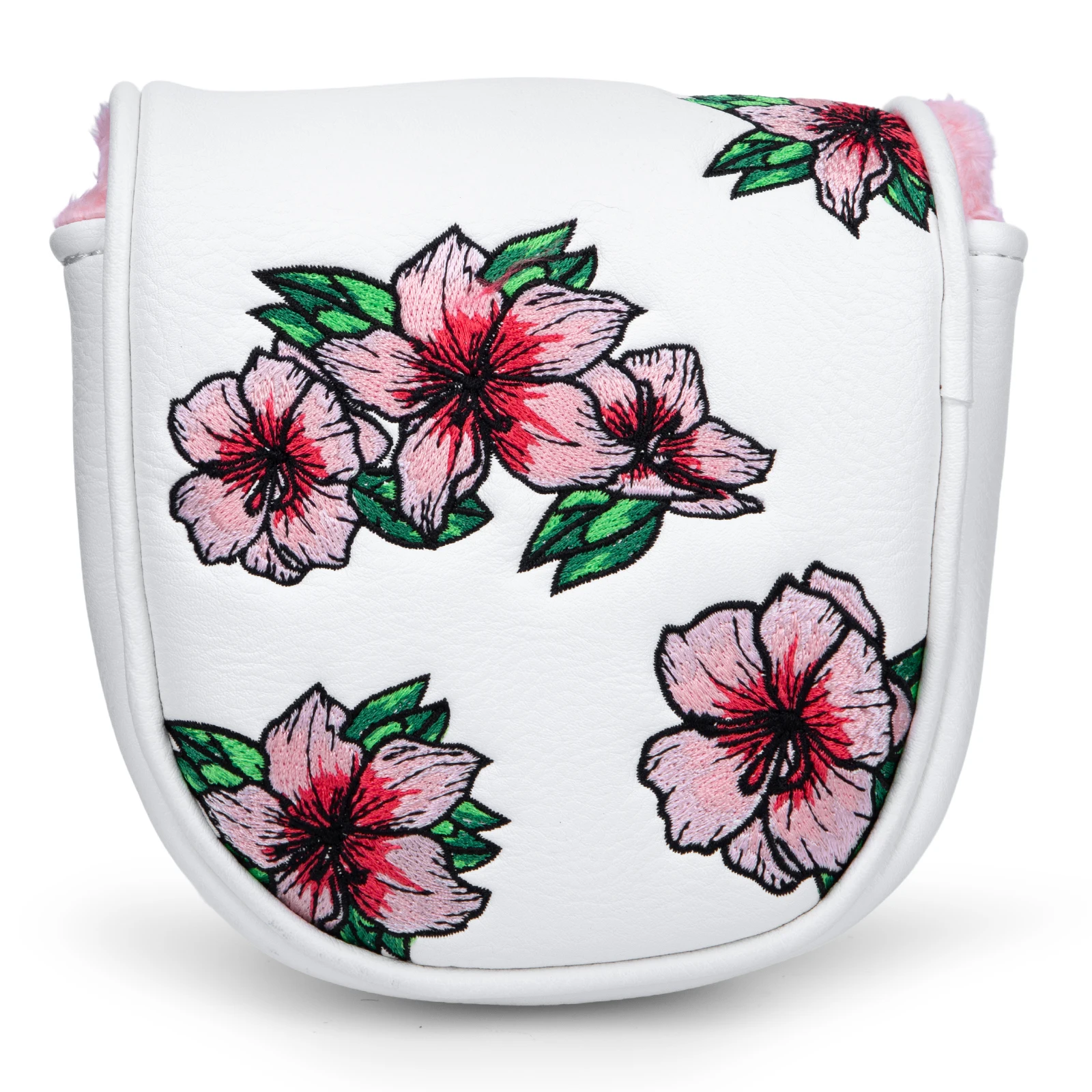 Чехлы для клюшек для гольфа с цветочным дизайном DF3 Mallet Putter Белый головной убор из искусственной кожи с магнитной застежкой Чехлы для клюшек для гольфа DF 3Mallet Чехлы для клюшек для гольфа с цветочным дизайном DF3 Mallet Putter Белый головной убор из искусственной кожи с магнитной застежкой Чехлы для клюшек для гольфа DF 3Mallet