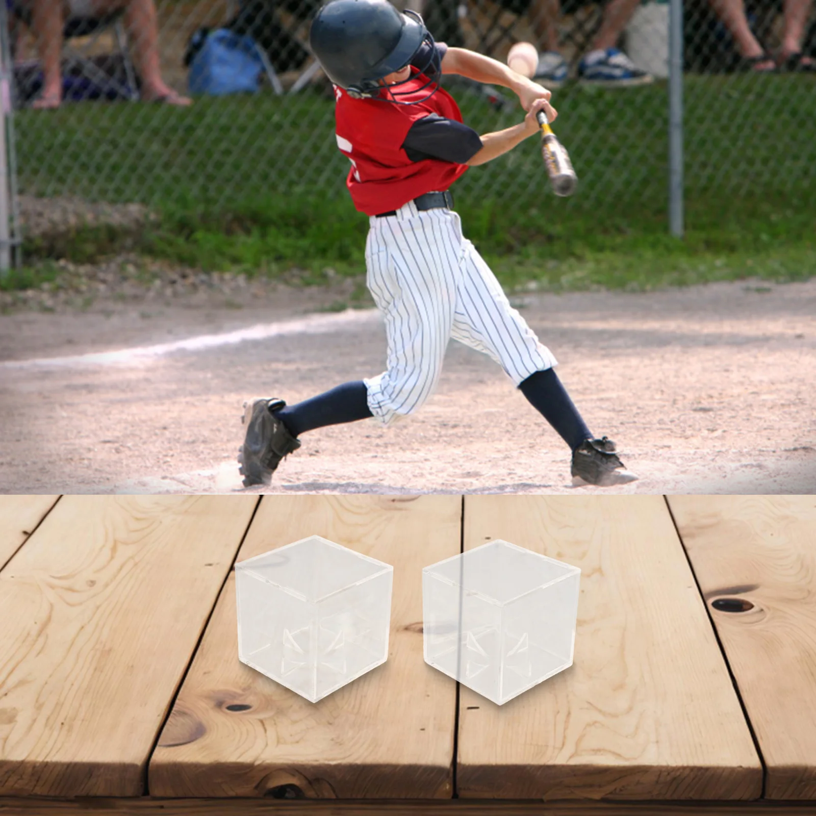 Boîte de rangement pour balle de baseball 80mm, présentoir étanche à la poussière, conteneur de stockage, protection, 2 pièces