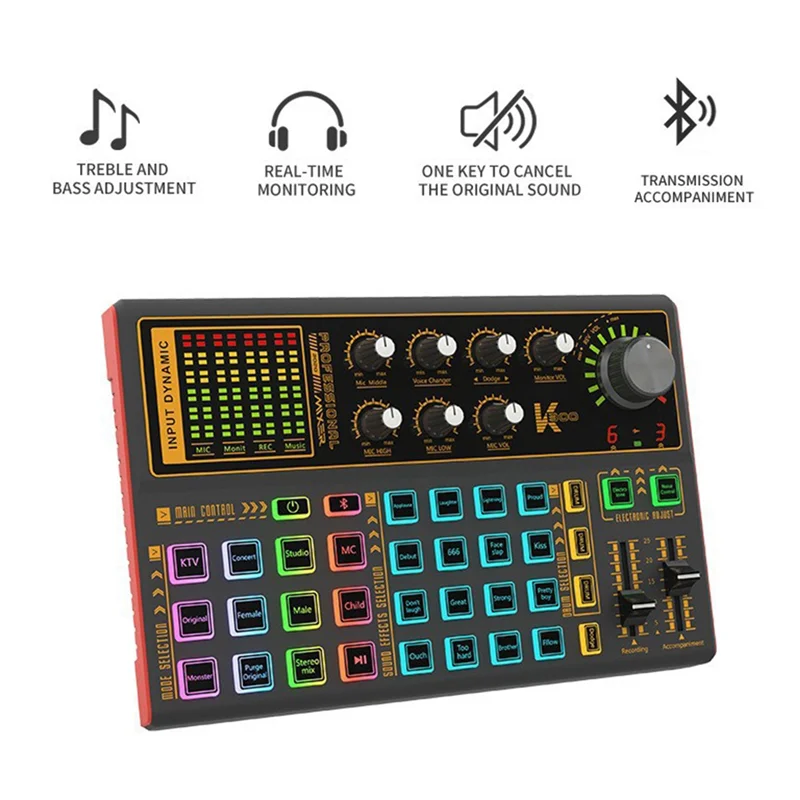 SK300 Mixer Shaking Live Equipment English Version Mobile Phone Computer USB External Multi-Function Sound Card