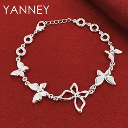 Women's 925 Sterling Silver 8 Inches Exquisite Butterfly Bracelet For Wife Fashion Charm Gifts Wedding Party Jewelry