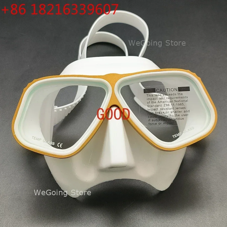 TAO Aluminium Frame Blue Lens Diving Mask Goggles with Mirror Lens Tempered Glass Alloy Small Volume Snorkeling Mask Diving Glas
