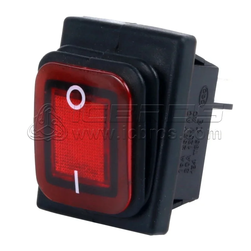 KCD4 Waterproof Boat Shaped Switch KCD4-201N 2-speed, 4-pin, Silver Dot, HigH Current RockeR Power Supply With Lights