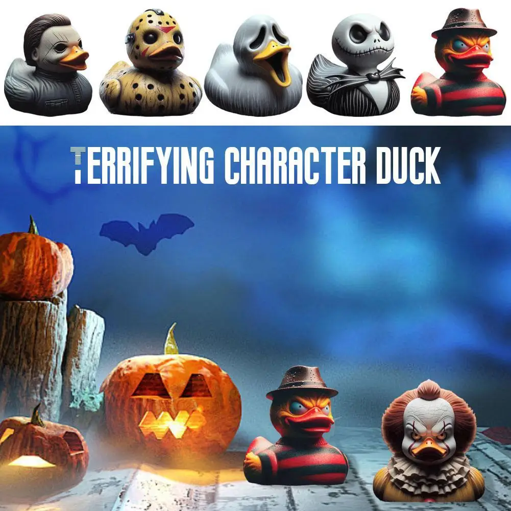 Halloween Classic Horror Movie Character Duck Ornaments 2024 New Creative Funny Satan Duck Ornaments Home Decoration Accessories