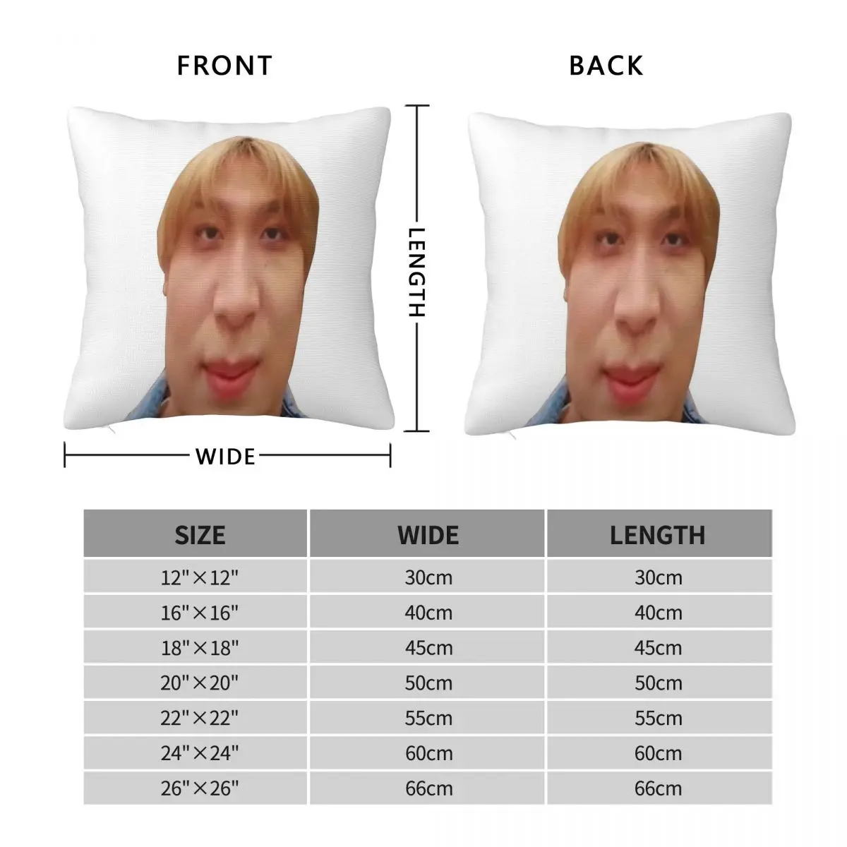 Haechan Meme Pillowcase Polyester Linen Velvet Pattern Zip Decorative Car Cushion Cover