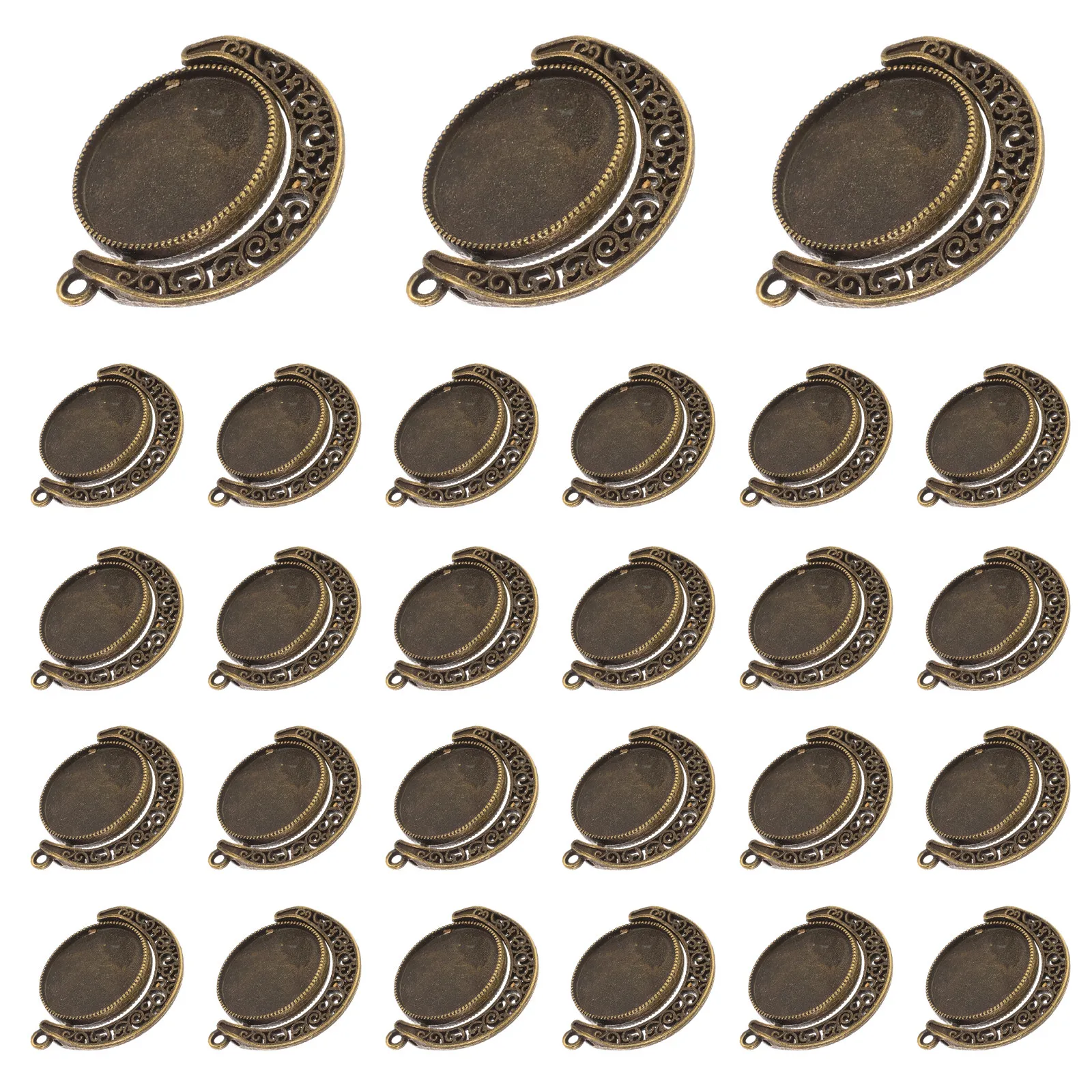 Pendant Blank Bezel - 20 Pezzi di Supporti per Ciondoli