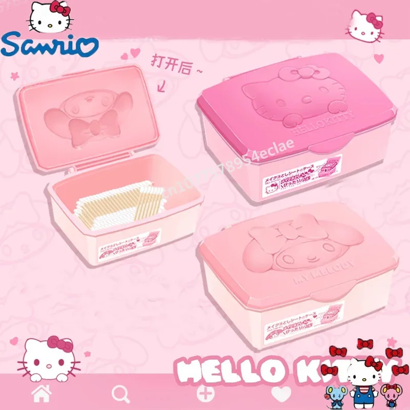 

Sanrio Hello Kitty Storage Box Cartoon Clamshell Large Capacity Dustproof Kawaii Melody Girls Cosmetics Stationery Headpiece Box