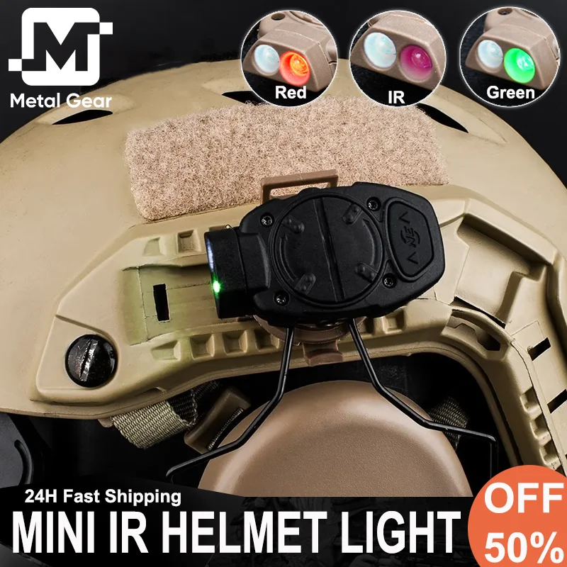 

Tactical Mini Fast Helmet Light Red Green IR White LED Light Airsoft Rifle Switch Lamp Outdoor Wargame Military Survival Lights