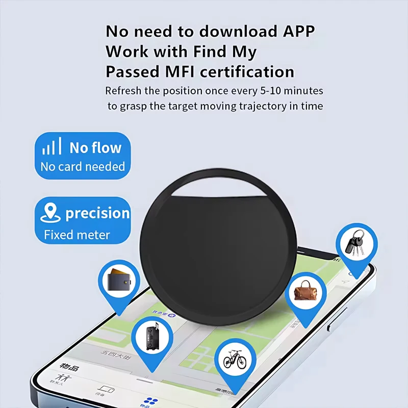 

1/2/4 шт. GPS-трекер для Apple AirTag с функцией защиты от потери, замена AirTag, Bluetooth-трекер для поиска багажа, совместимый с iOS, MFi-ключ для поиска ключей