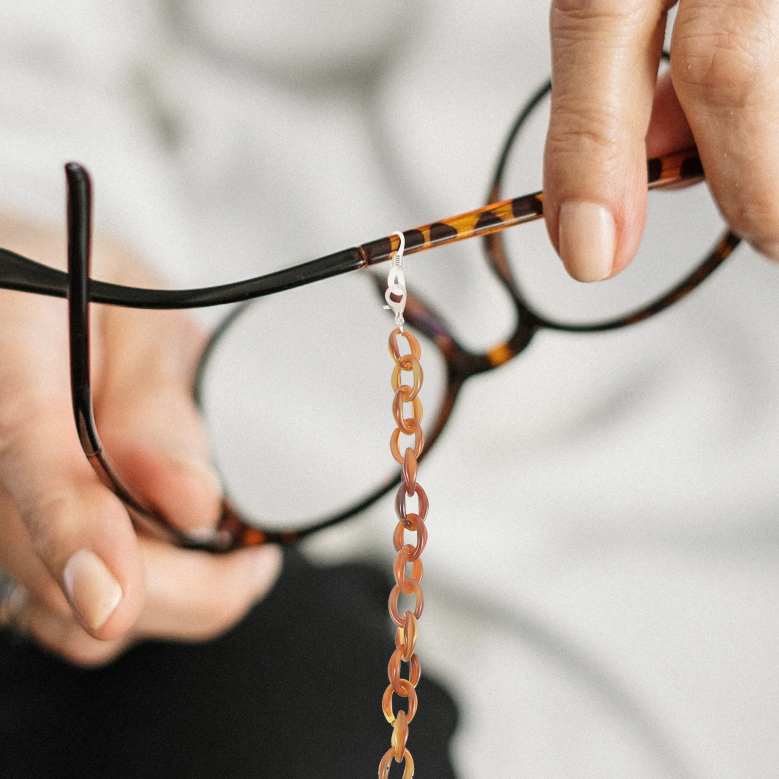 

Eyeglass Chain Brown Anti-Lost Holder For Sunglasses Glasses Retainer Strap Decorative Ropes Durable Acrylic Lanyard Accessory