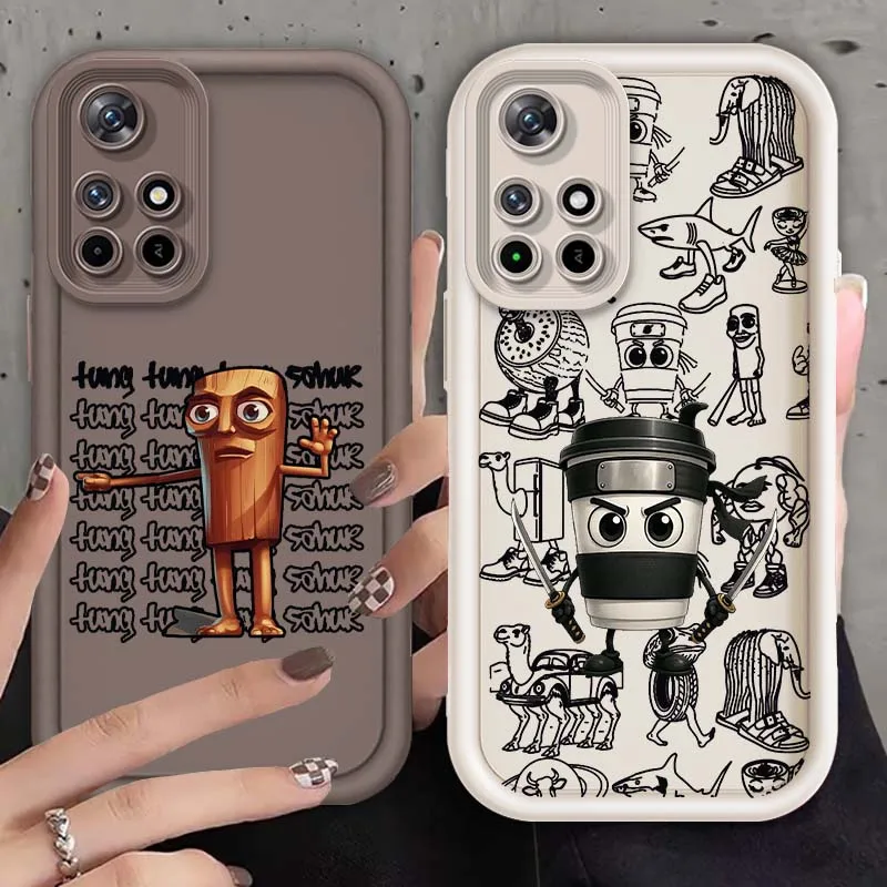 

Balerina Capucina Tung Sahur Phone Case For Xiaomi Mi Poco X3 X4 X5 X6 X7 M4 M5 M5s M6 M7 F4 F5 F6 Pro GT Plus 5G Eye Ladder