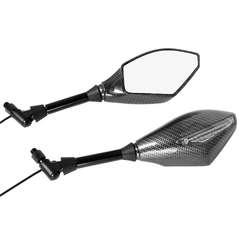 

Motorcycle Modified 10Mm Universal Rearview Mirror With Turn Signal Light LED Rear View Mirror With Light Side Mirror