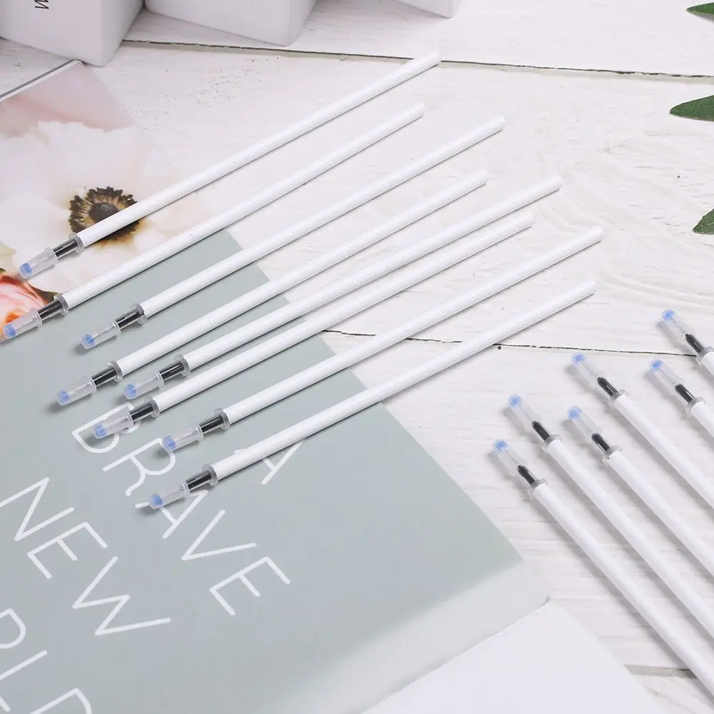 10PCS/Lot New Writing Supplies School Office Gel Pen Refills White Color Shell Medium Nib Core Black Ink