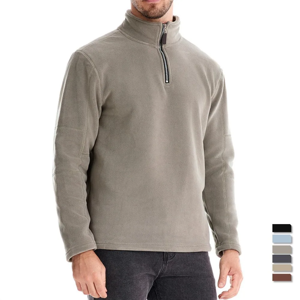 

Men's Sweatshirt Soft Shell Mens Jacket Quarter Zipper Mock Neck Pullover