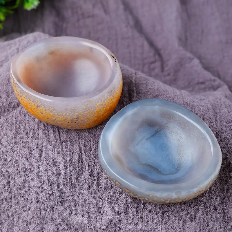 Natural Agate Bowl  The Cornucopia  Crystal Degaussing Bowl  Manifest  Artware  Home Office Decoration