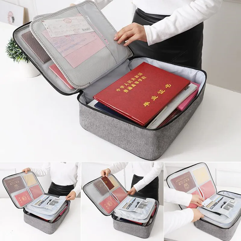 Document Bag Large Capacity Travel Passport Wallet Card Organizer Men\'s Business Waterproof Storage Pack Home Accessories Item