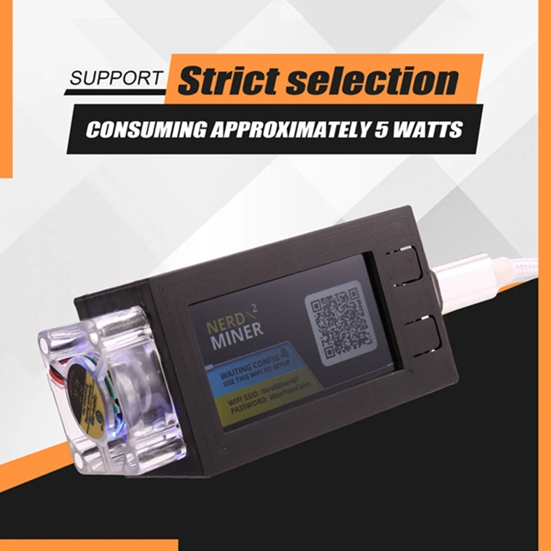 Nerdminer V2 Pro Miner 78KH/S Mini Bitcoin Lotto Miner With Luminous Fan BTC Solo Lotto Mining Miner
