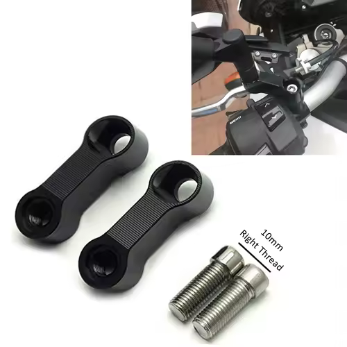 Motorcycle Rearview Mirrors Extension Riser Extend Adapter Mirror Extender Adapters Riser Supplies Rear View Base Mirrors Black - Image 8