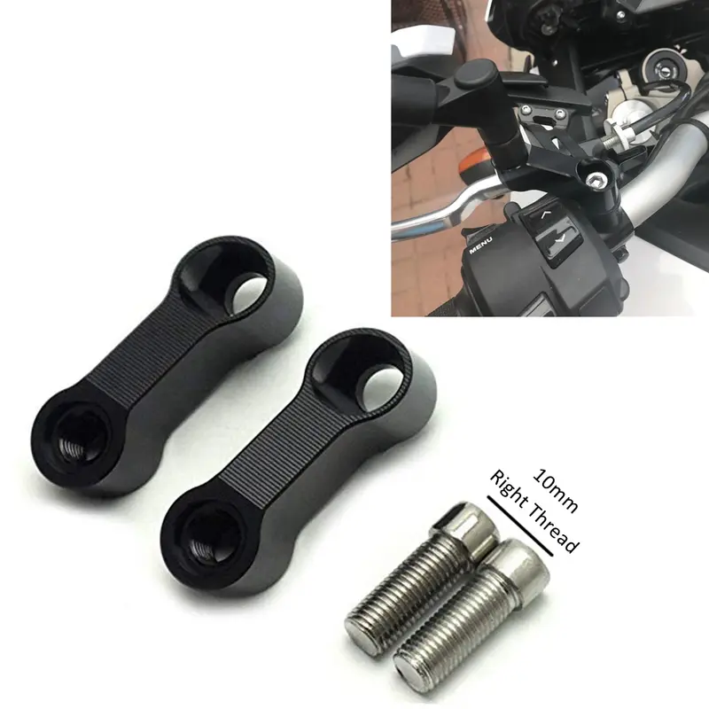 Motorcycle Rearview Mirrors Extension Riser Extend Adapter Mirror Extender Adapters Riser Supplies Rear View Base Mirrors Black - Image 8
