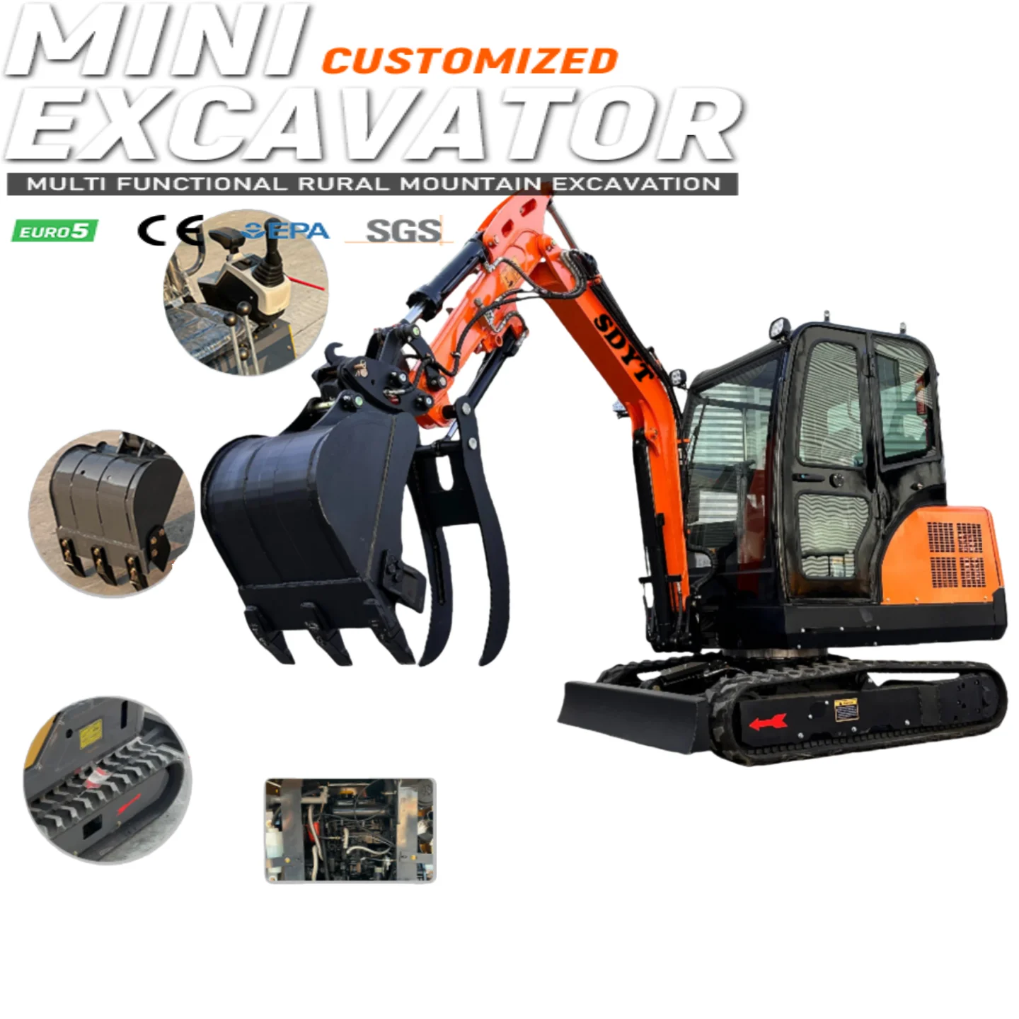 محرك كوبوتا للحفارة الصغيرة المخصصة والتصميم المدمج في الاتحاد الأوروبي متوافق مع حفارة صغيرة للمناظر الطبيعية للبيع #1