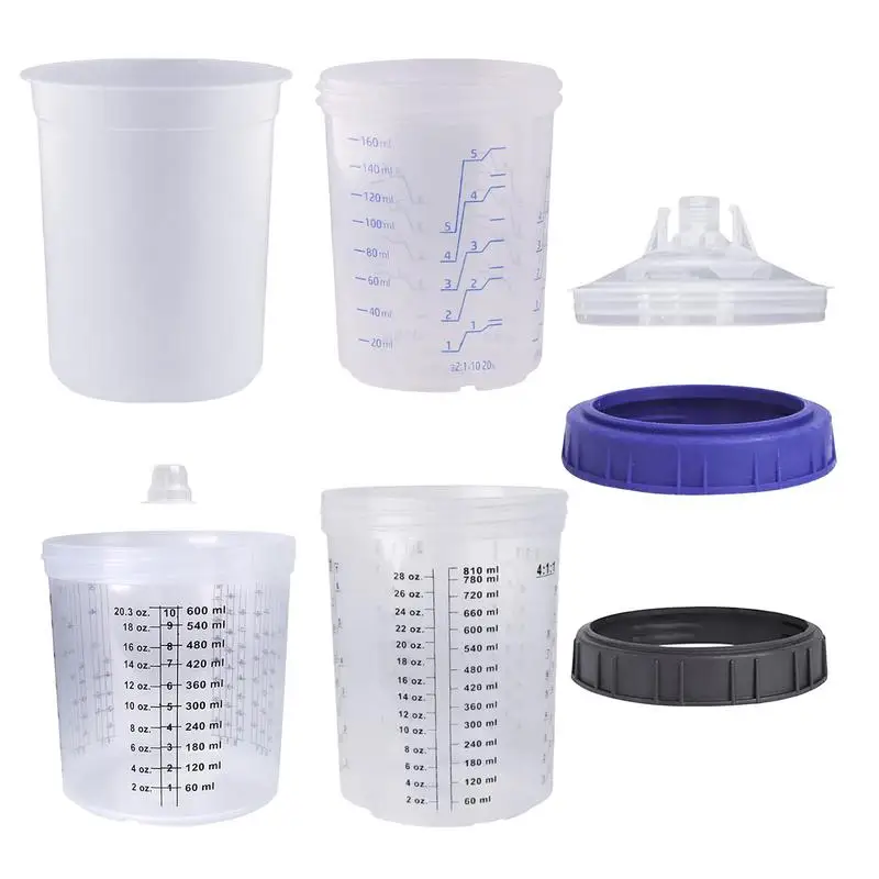 

Paint Mixing Cups With Lids 10pcs Portable Paint Mixing Cups For Car Spraying Paint Sprayer Cup Liners Automotive Paint Sprayer