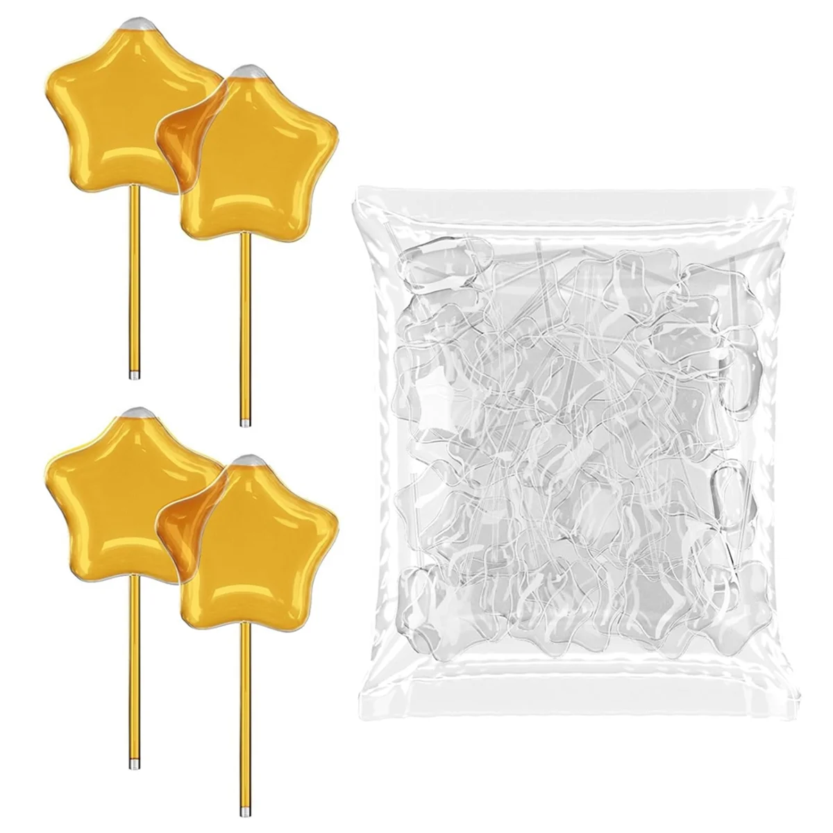 50Pcs 4ML Cupcakes Disposable Plastic Transfer Pipettes Liquid Dropper for Chocolate or Strawberries,Star Style