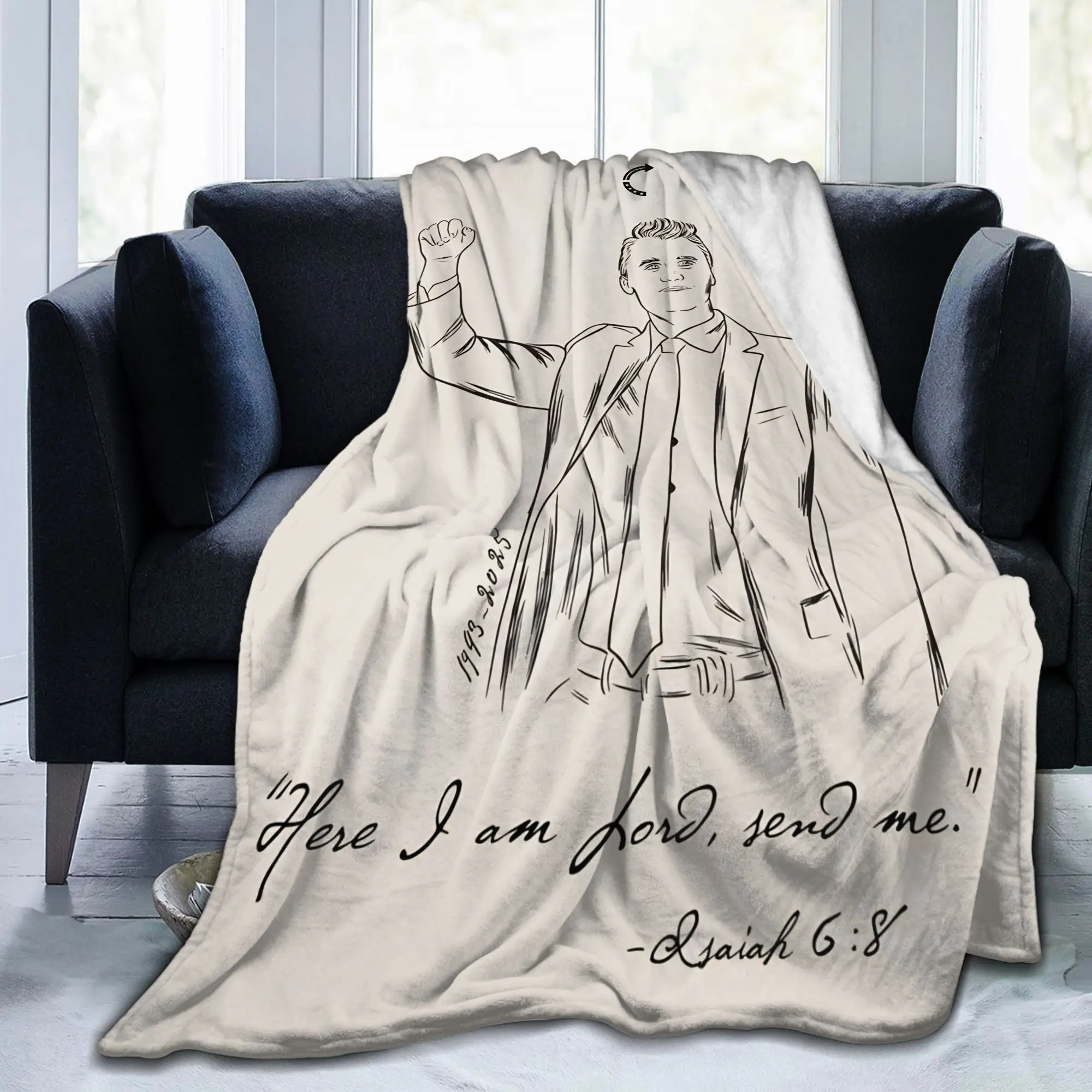 RIP Charlie Kirk Memorial Blanket Fleece  Winter A True Patriot Freedom Multifunction Soft Throw Blankets for Couch
