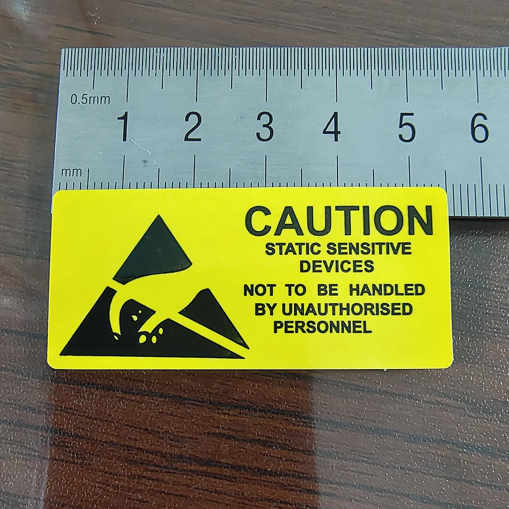 100 stücke Vorsicht statisch empfindliche Geräte Elektronik produkte Sicherheits warnschild statisch freier Workstation-Erinnerungs aufkleber – Detail 4