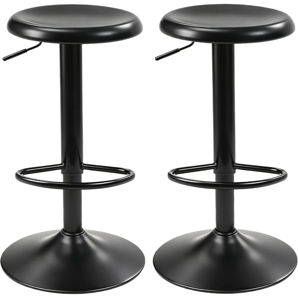 

Bar Stools Set of 2, Adjustable Metal Bar stools Swivel Counter Height Stool Backless Barstools for Kitchen Island Pub