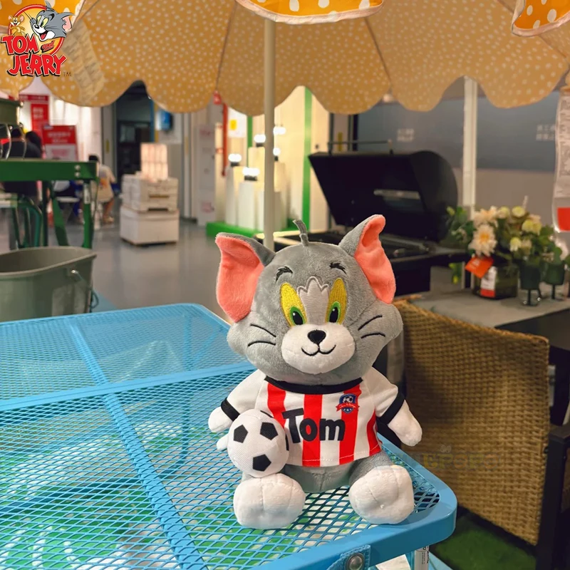 20cm Football Player Tom and Jerry Plush Toy, Soft and Huggable Stuffed Doll Great As Ornaments and Gifts