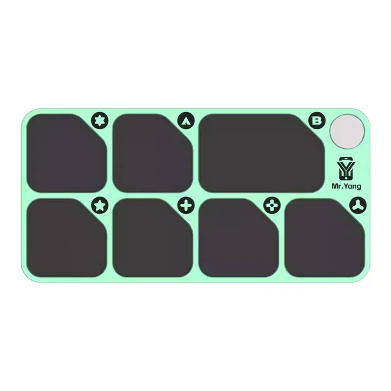 YCS Mr.Yang 7-Zone Alloy Magnetic Combination Screw Storage Pad with Partition Organizer for Screw Management Alloy Holder