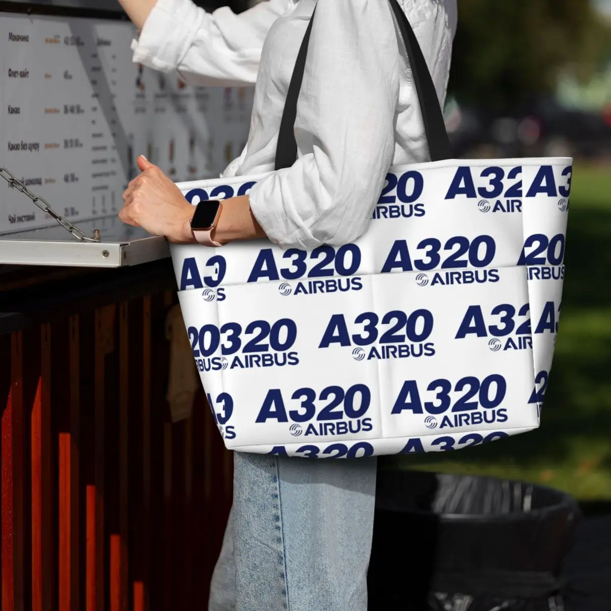 

Airbus A320 Logo Beach Tote Bag Sport Gym Yoga Duffle Large Tote Bag Women Travel Bag Fitness bag
