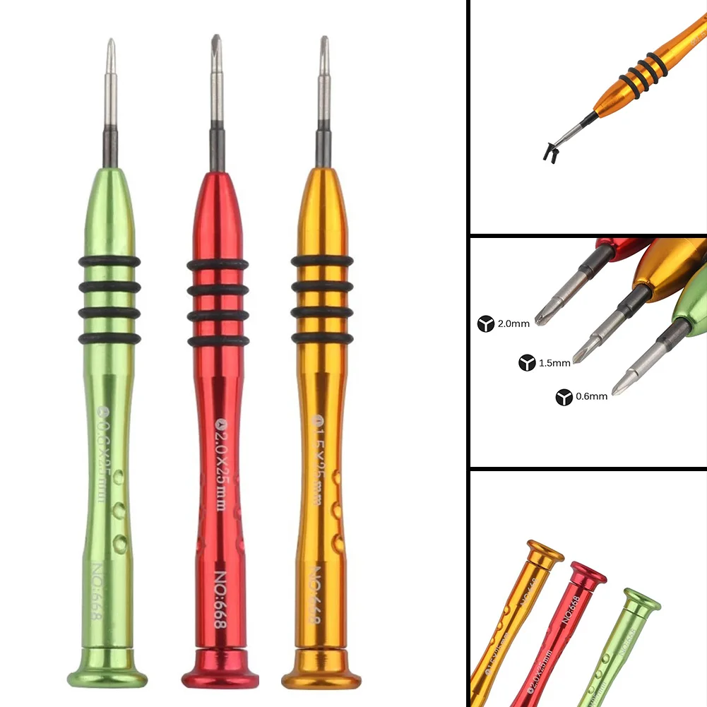 

Phone Repair Screwdriver Kit Tool Y0.6/Y1.5/Y2.0 120mm 3 Pcs Aluminum Alloy Easy Operation For Phone For Watch