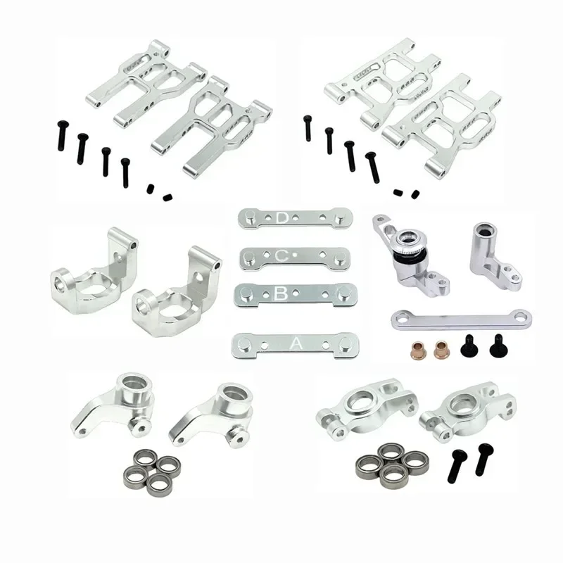 FOR MJX Hyper Go 10303 10304 Metal Steering Cup Hub Carrier Steering Assembly Swing Arm Set 1/10 RC Car Upgrade Parts Accessorie