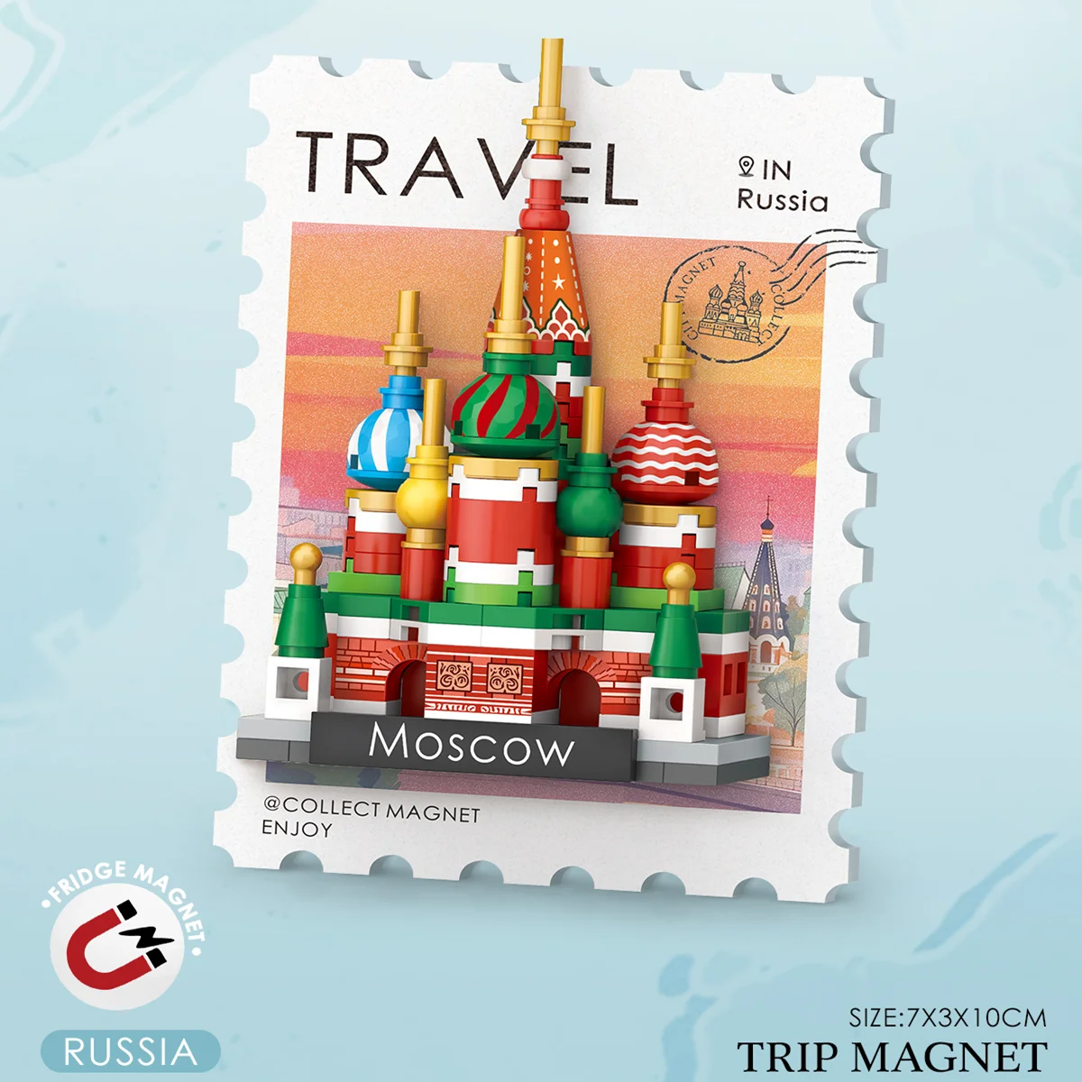 LOZ 12PCS Refrigerator Magnet Series Building Blocks Set, Featuring Multiple Famous Landmarks, Refrigerator Decoration Toy Gifts