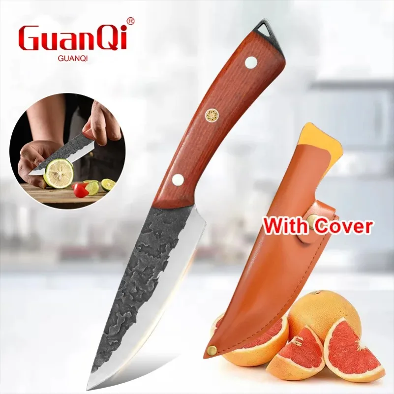 Multifunktionales Edelstahl-Ausbeinmesser Handgeschmiedetes Metzgermesser Fleischbeil BBQ-Kochmesser Obstmesser Professionelles Küchenmesser