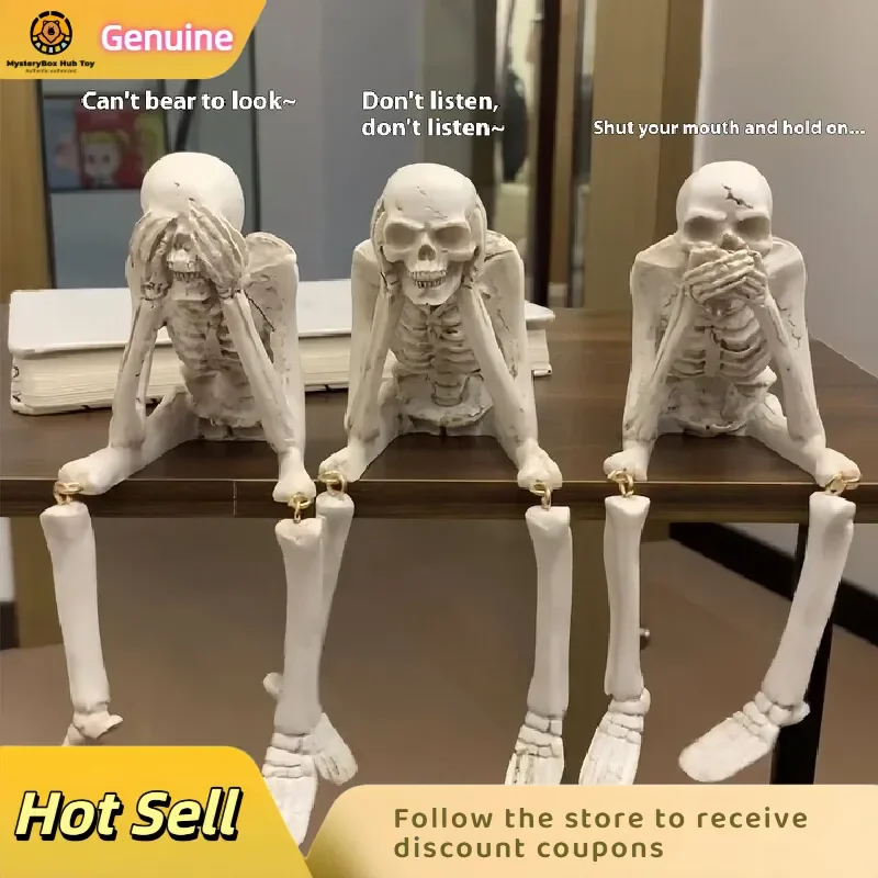 

Halloween Easter Gift Funny Skeleton Man Office Desk Decoration Station Healing Emotions Small Ornaments For Boys Birthday Gift