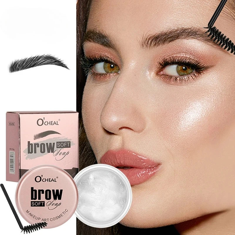 เจลจัดแต่งทรงผมคิ้ว 3D Feathery Wild Brow Wax กันน้ําติดทนนานสวมใส่ Shaping คิ้วแต่งหน้า Sculpt สบู่เครื่องสําอาง