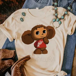 Cheburashka t-shirts women harajuku designer Japanese Tee girl streetwear Japanese clothing